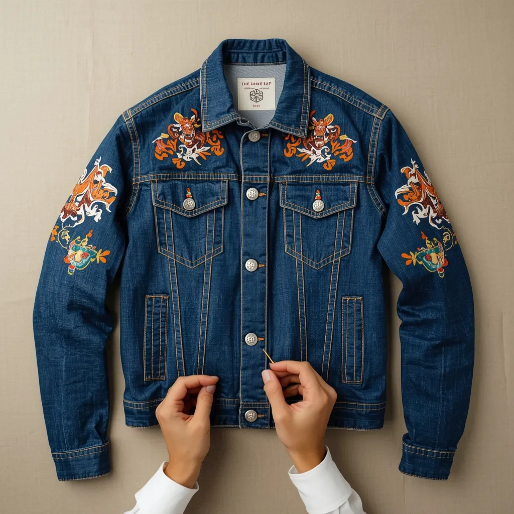 Denim jacket customization service visual