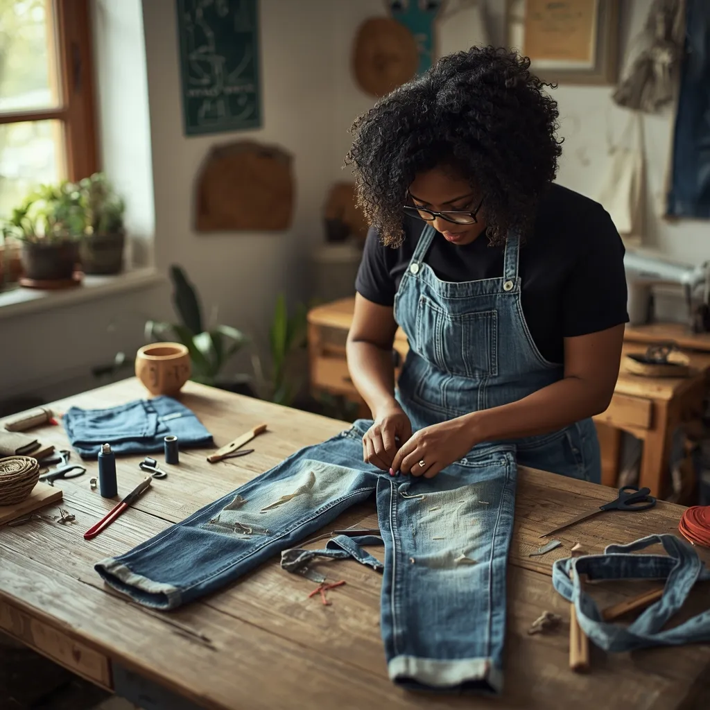 Vintage jeans restoration service visual